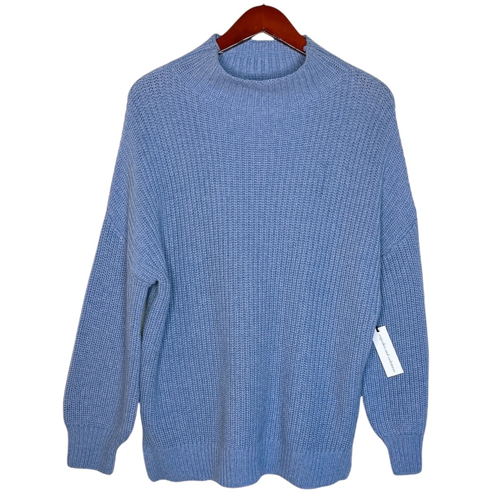 CUPCAKES and CASHMERE Mock Neck Cotton Shaker Knit Pullover Sweater Size M